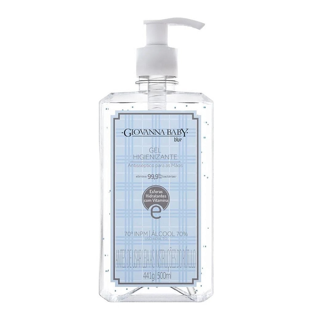 Álcool Gel Higienizante Giovanna Baby Blue - Limpeza e Hidratação com Perfume Suave - 500ml