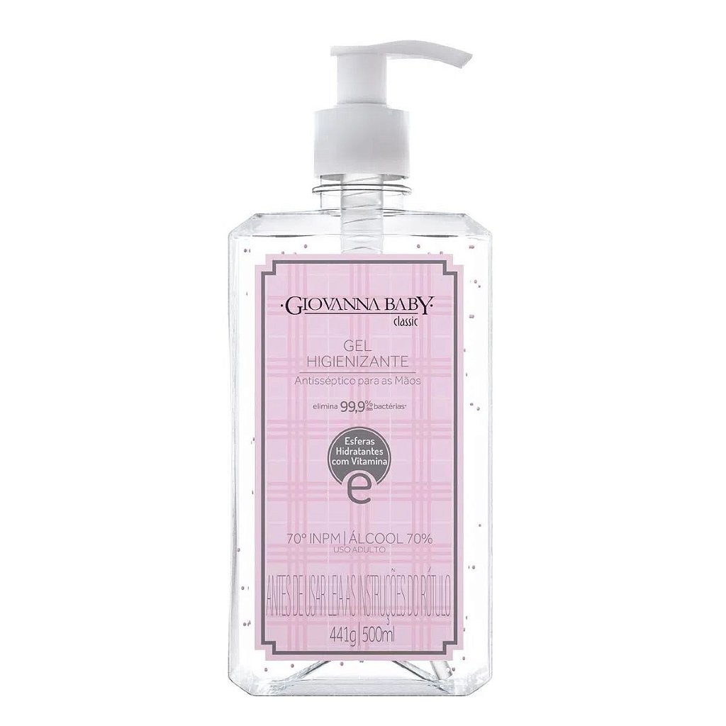 Álcool em Gel Higienizante Giovanna Baby Classic - Limpeza e Hidratação com Perfume Suave - 500ml
