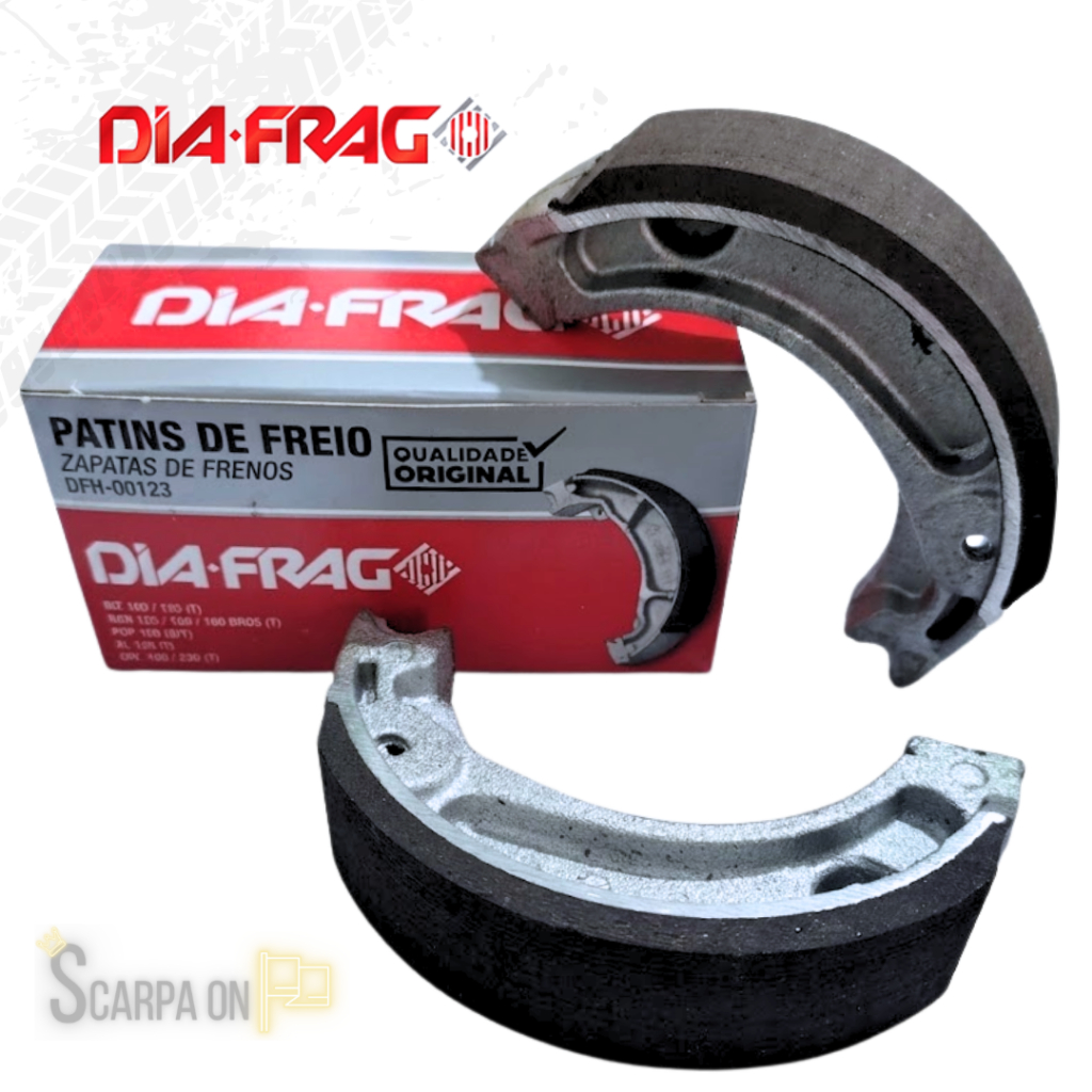 Patins Lona de Freio Biz 100 125 / NXR 125 150 160 Bros / Pop 100 / XL 125 / CRF 100 230 Dia-Frag