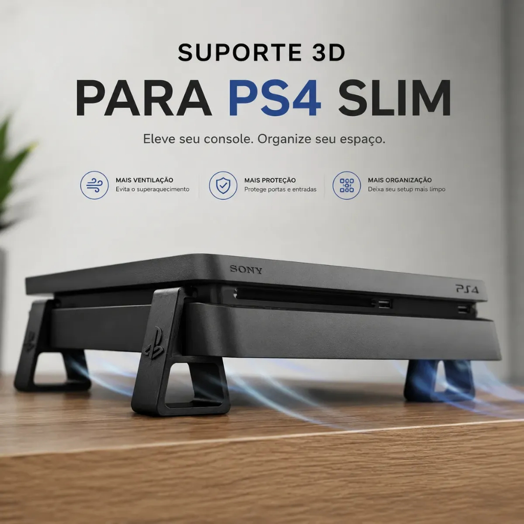 Suporte Ps4 Slim Playstation Base Ventilação Slim Pro Fat