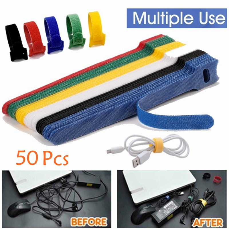 30/50 Pcs Abraçadeiras De Nylon Liberáveis-Correias Reutilizáveis Para Mouse/Fones De Ouvido E Fios