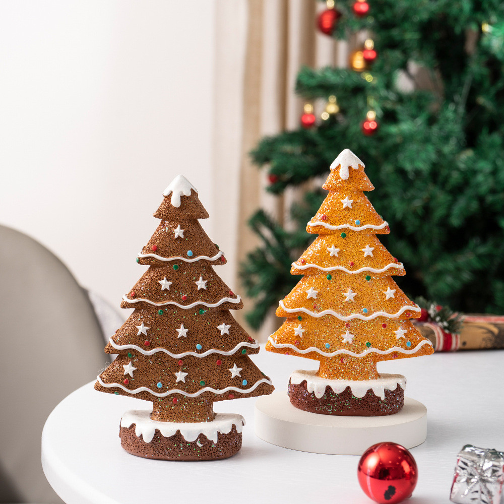 Artesanato decorações de gengibre móveis resina novos produtos atmosfera do feriado decorações de mesa árvore de natal