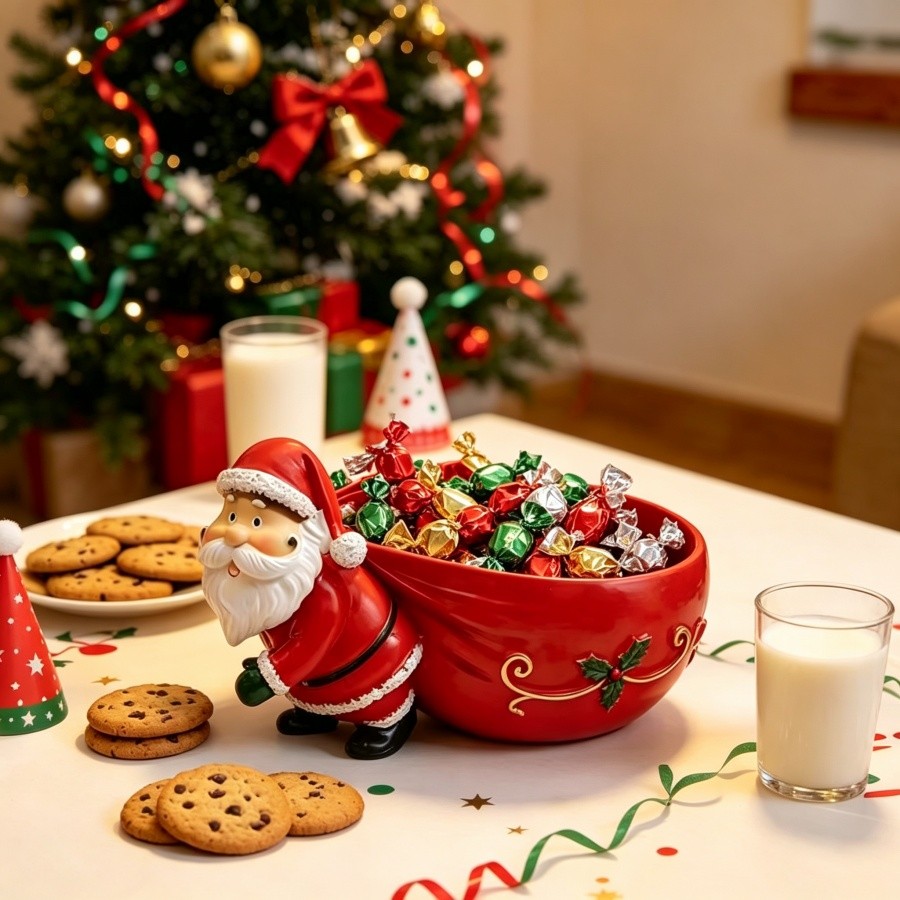 Santa bandeja de armazenamento ornamentos resina sala estar mesa café frutas porca pote atmosfera natal decoração orname