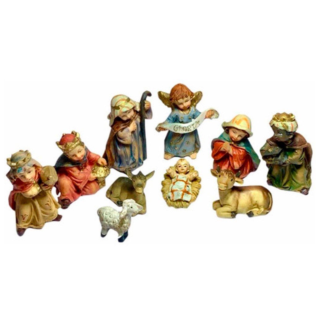 Mini Presépio Natalino Completo Enfeite De Natal Resina