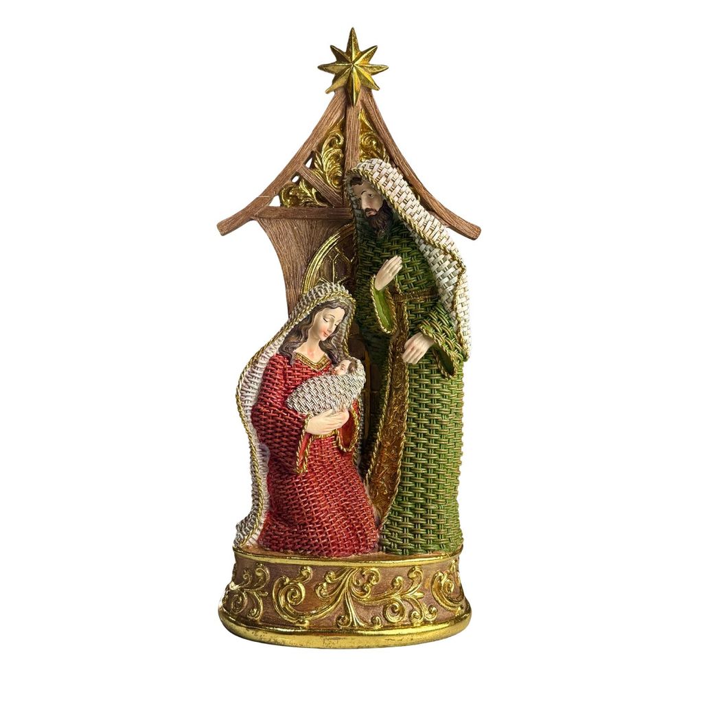 Sagrada Familia Resina Premium 43cm Decoração Natalina Natal
