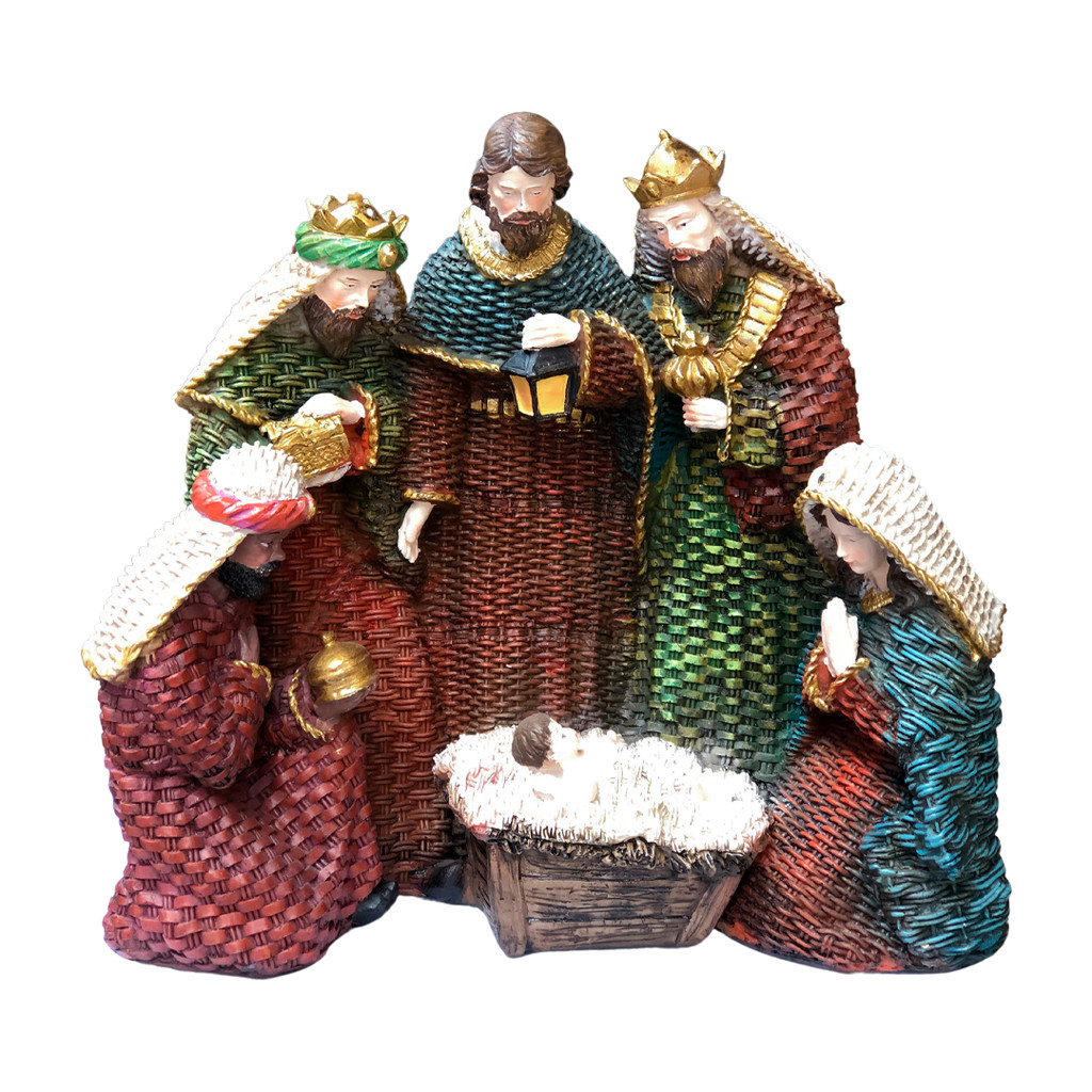 Presépio De Natal Nascimento De Jesus 27cm Resina Enfeite