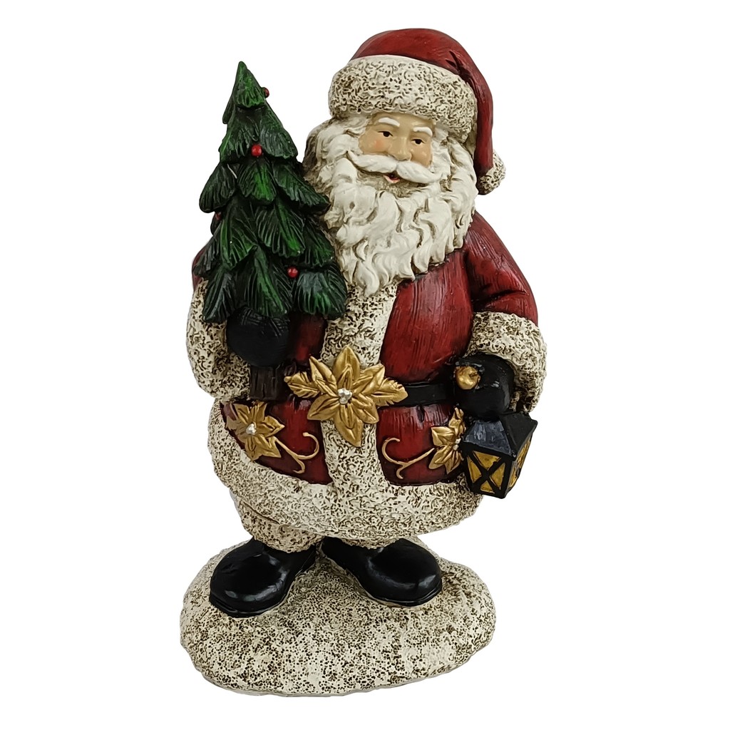 Papai Noel de Natal Vermelho de Resina Decorativo Natal 20cm