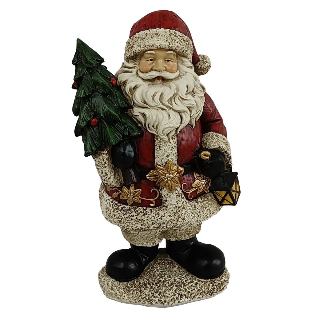 Papai Noel de Natal Vermelho de Resina Decorativo Natal 29cm