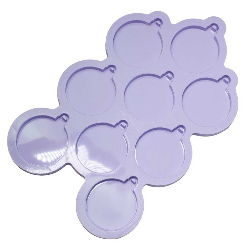 Molde de Silicone para Resina Paleta bola de natal - 9 cavidades (4 cm) - Especial Natal