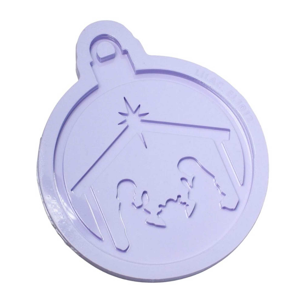 Molde de Silicone para Resina Bola de Natal Presépio - 1 cavidade (8 cm) - Especial Natal