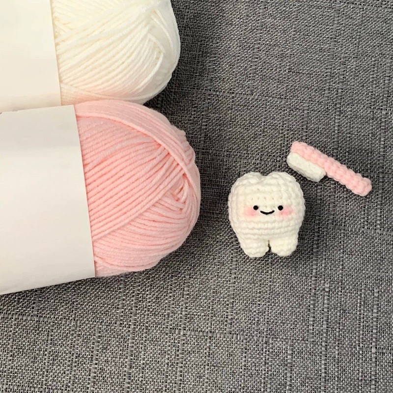 Feito à mão diy saco pingente escova de dentes crochê Material saco passagem tempo tricô gancho presente artesanal