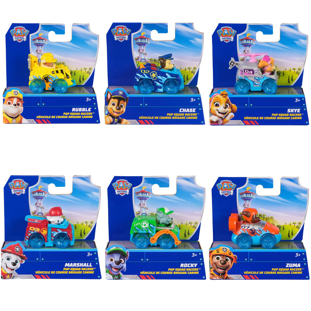 Paw Patrol Pup Squad Racers Mini Carros De Brinquedo Conjunto Completo , Chase Skye Escombros Rocky Zuma Cartoon R