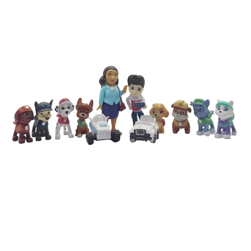 12 Pçs/Set Mini Figuras De Ação Paw Patrol Brinquedos Ryder Marshall Chase Skye Zuma Boneca Play Criança Bolo Brinquedo