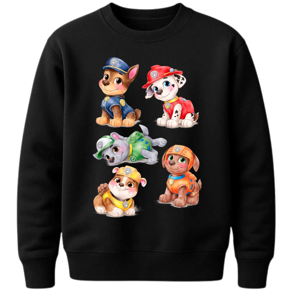 Moletom Patrulha Canina Suéter Equipe Paw Patrol Chase Marshaw Rubble Rock Zuma Desenho Infantil