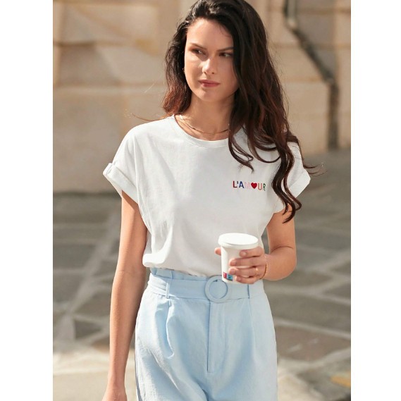 FRASE L'AMOUR CLASS Camiseta Algodão Street BCR04