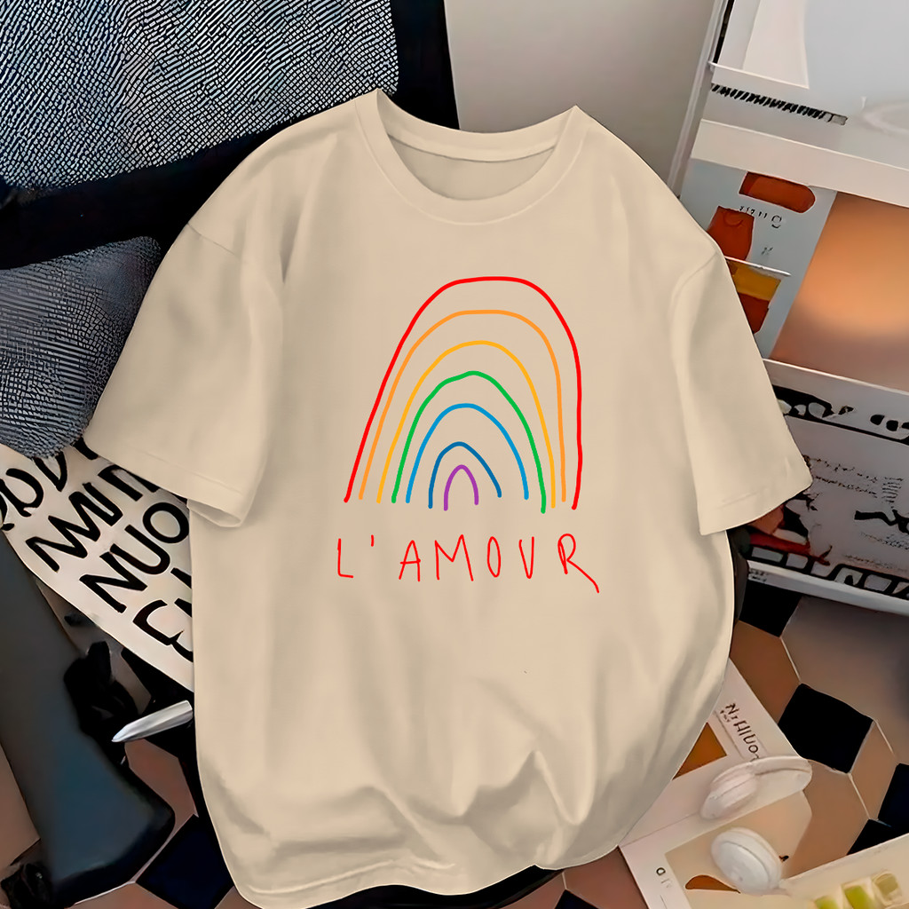 Camisetas Estilosa Algodão Confortável Estampada Unissex Academia L' Amour