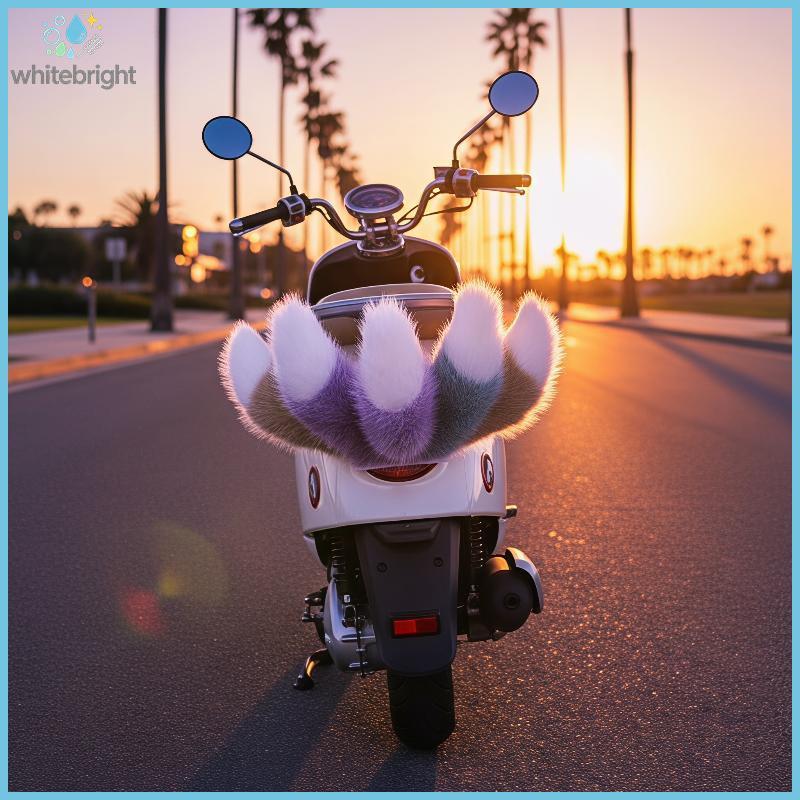 WT Fofo Pelúcia Fox Tail Sound Ctrl Pingente Legal Traseiro Exterior Decoração Acessório Para Bicicleta Carro Scooter [B