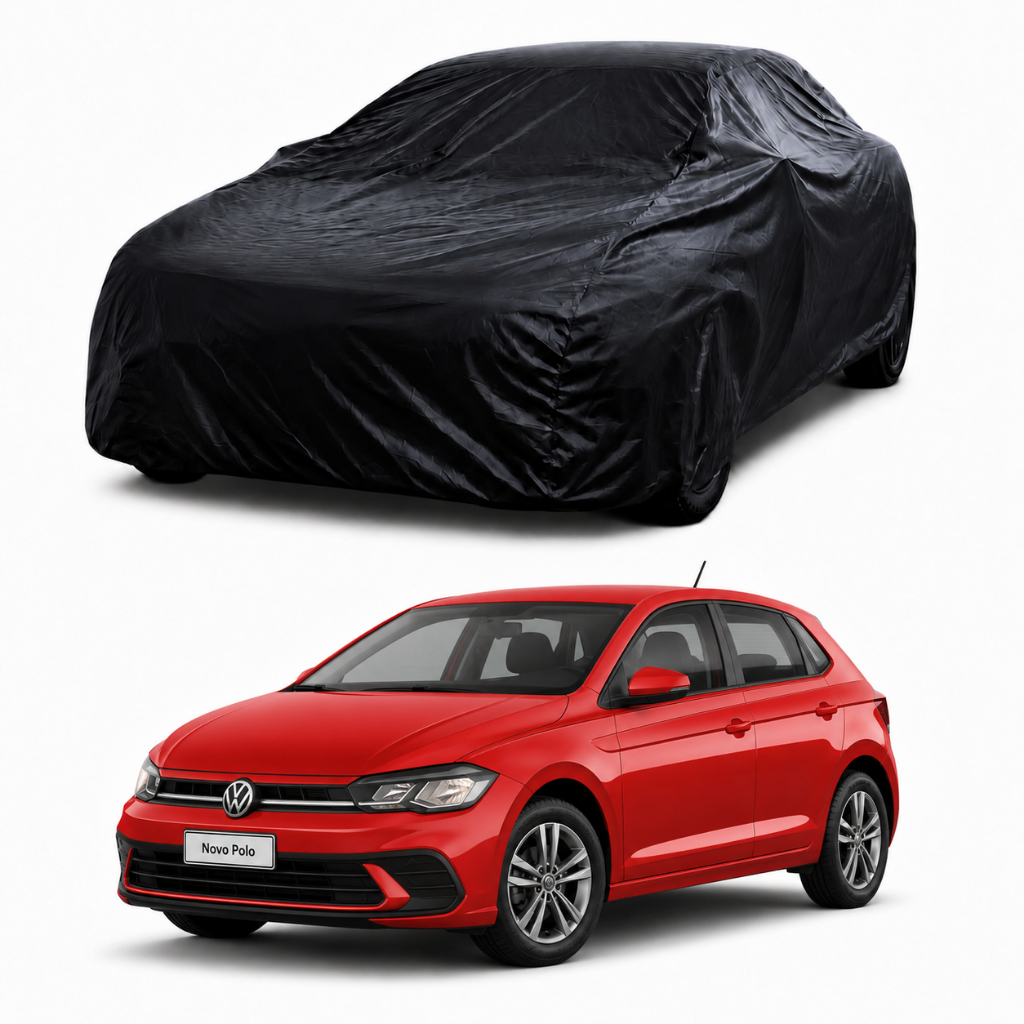 Capa de Cobrir Carro Couro VW Novo Polo Hatch Impermeável Forrada Anti UV