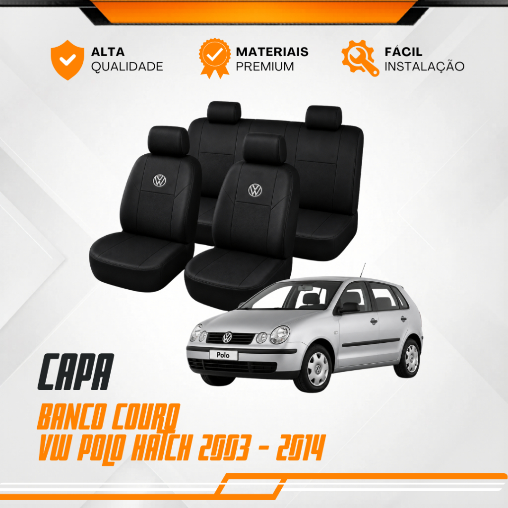 Capa De Banco Couro EspecIfica Vw Polo Hatch 2003 / 2014