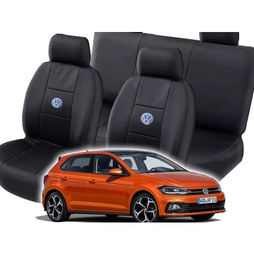 Capa De Couro Para Bancos Carro Polo Sedan 2010 Com Logo Vw