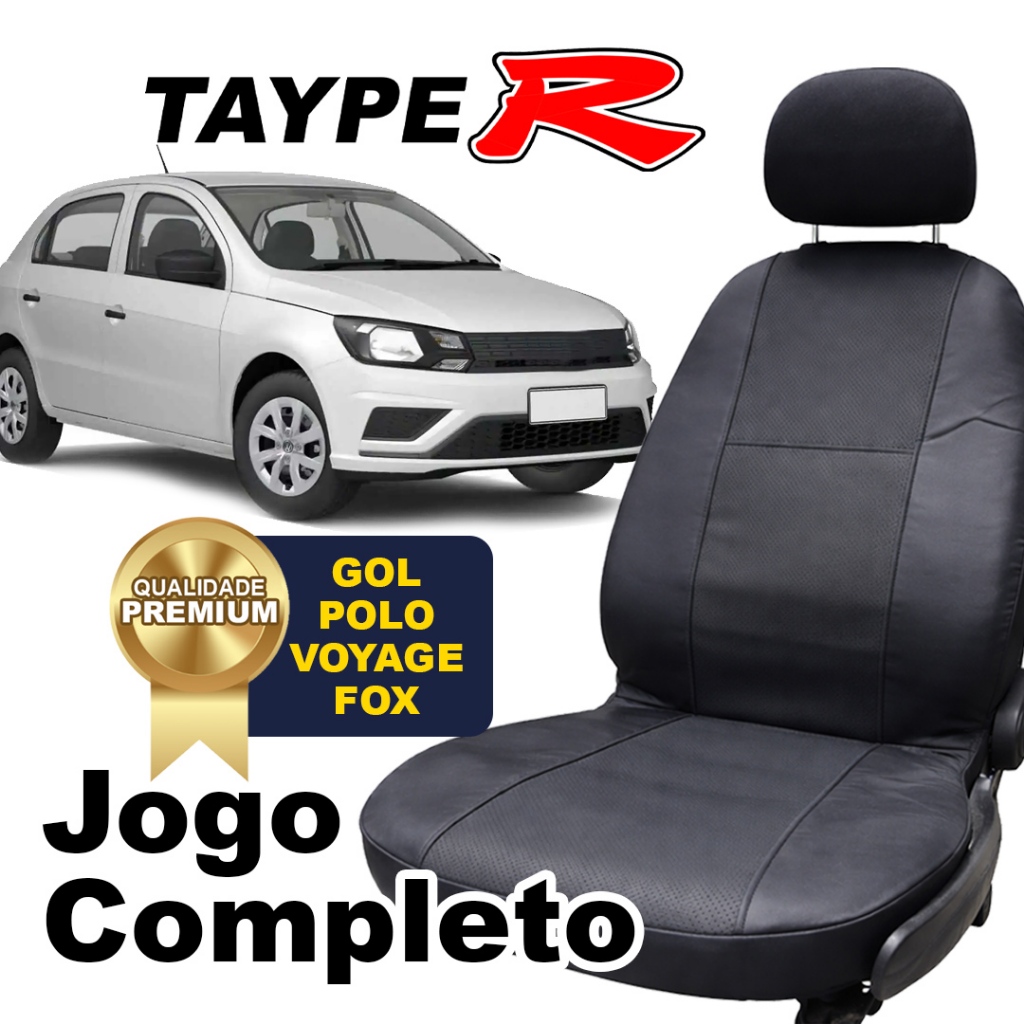 Capa de Banco Carro Gol Volks Nylon e Couro Voyage Fox Polo Universal Completo proteção conforto