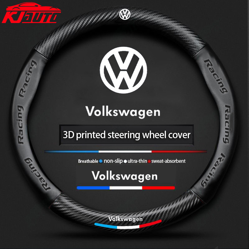 Capa De Volante De Carro De Couro Volkswagen Redondo E Tipo D Confortável Antiderrapante Para VW Polo Fox Gol Up Golf Be