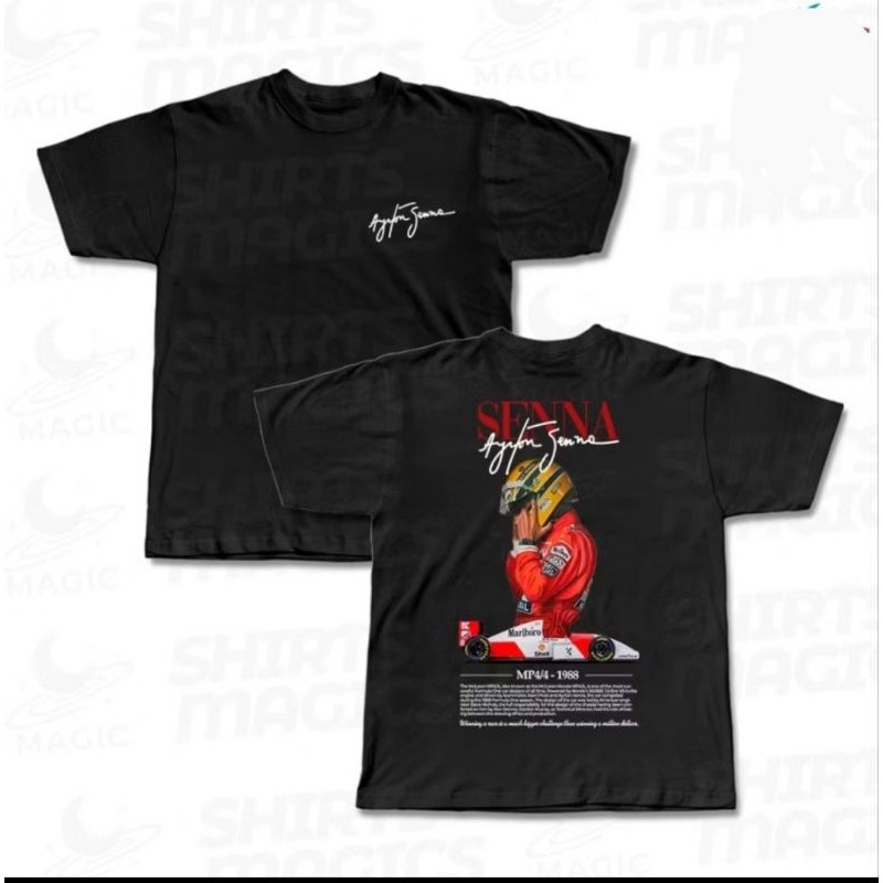 Camisa Básica Magic Car  F1 - MP4/4 1988 Frente e verso 100% algodão unissex