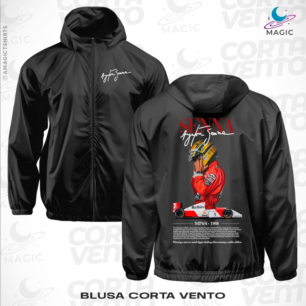 Corta Vento Magic Car - MP4/4 1988 Frente e verso unissex