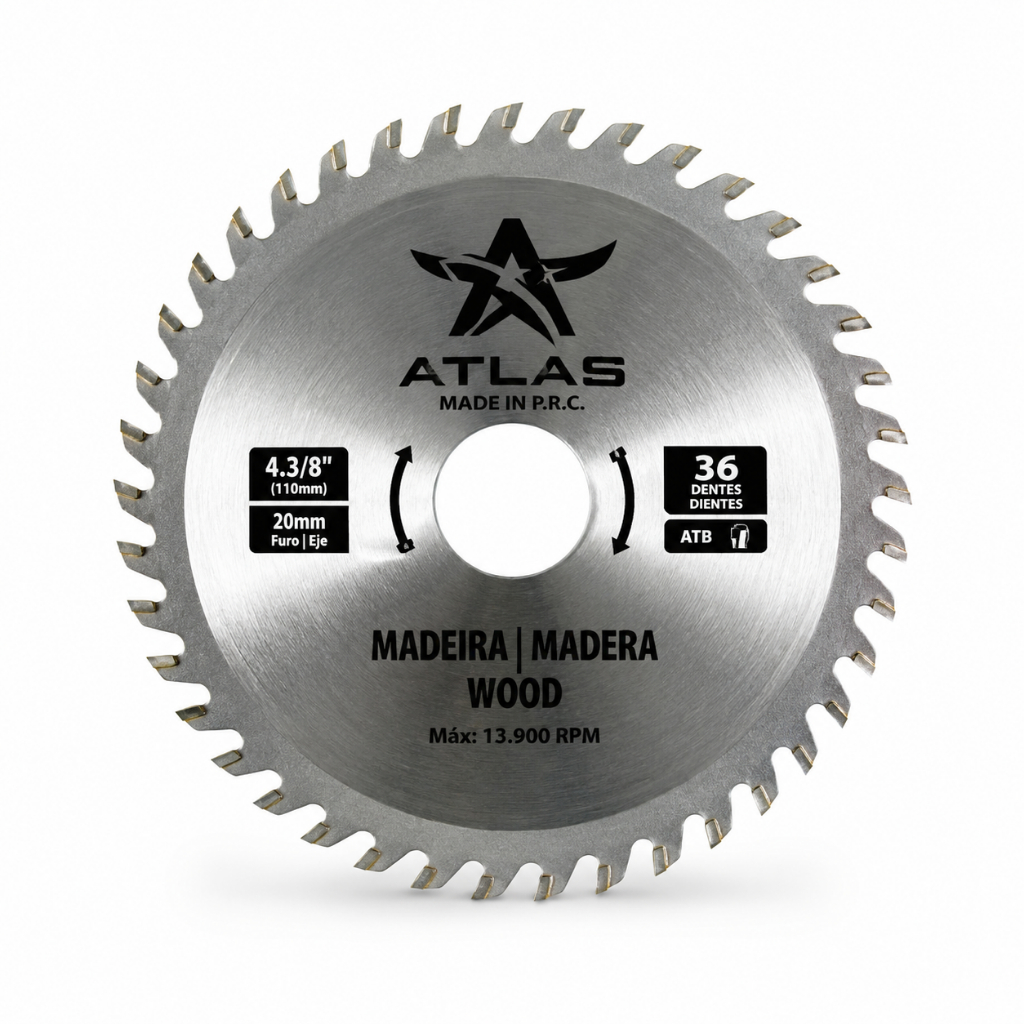 Disco Serra Circular para Madeira Apex Force 4.3/8 110mm 36 Dentes