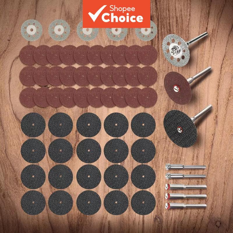 Um Conjunto De 60 Peças De Discos De Corte De Diamante E Rebolo , Lâmina De Serra Circular Para Carpintaria , Mini Broca