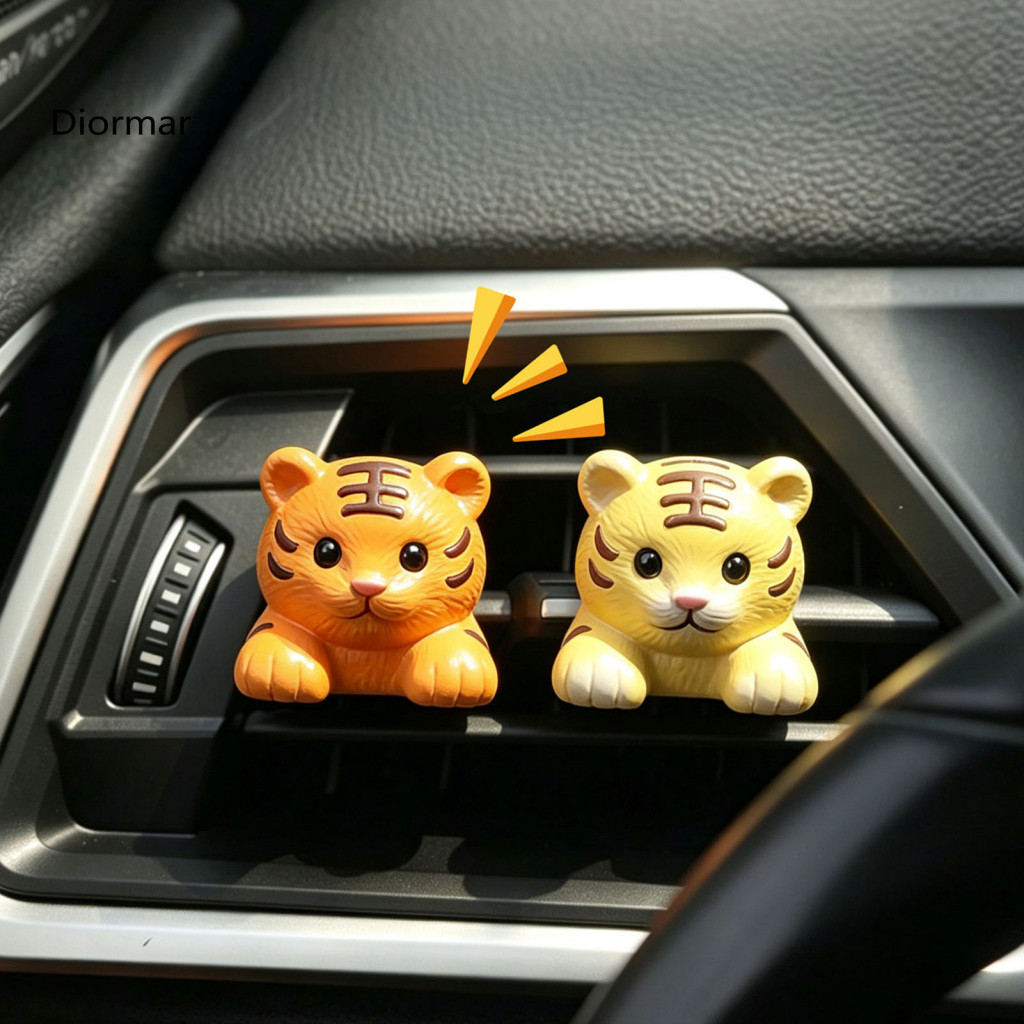 Car Air Freshener Vent Clip Fragrance for Women Cute Holder Lying Cat Tiger Panda Rabbit Resin Aromatherapy Diffuser for