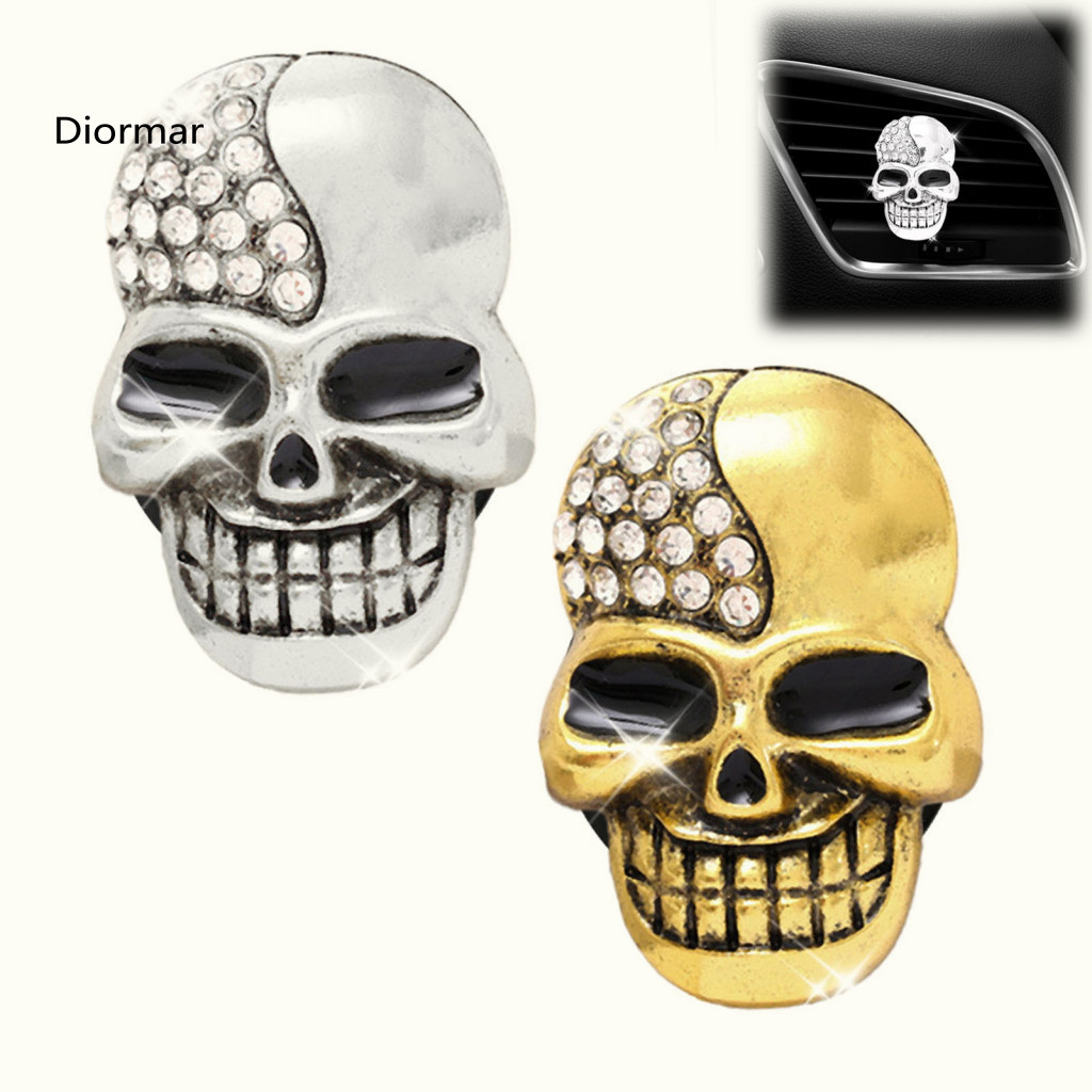 Skull Car Accessories Auto Fragrance Tablets Halloween Vent Clip Air Freshener Half Diamond Skeleton Aroma Diffuser Ac O