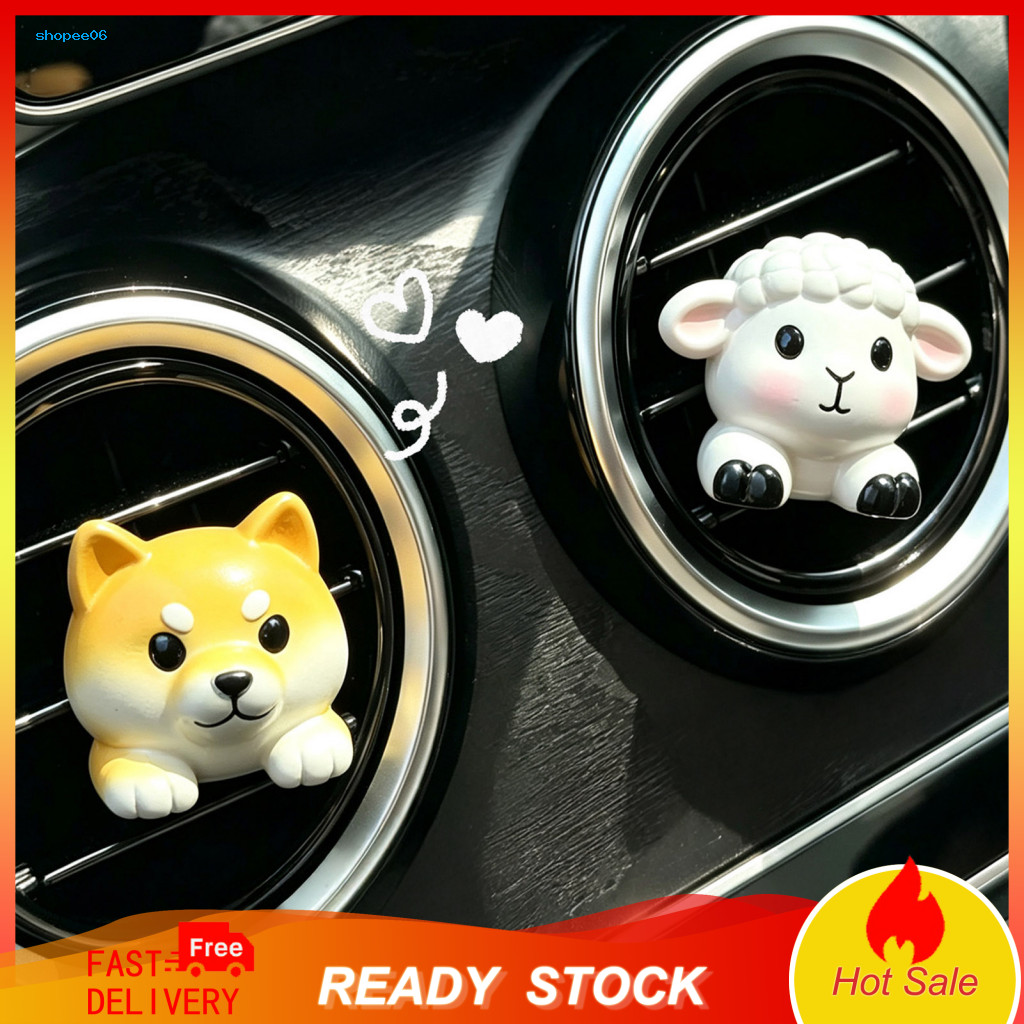 Car Vent Air Freshener Cute Decor Clip Elephant Dog Lamb Hippo Penguin Resin Dashboard Diffuser for Auto Decoration for