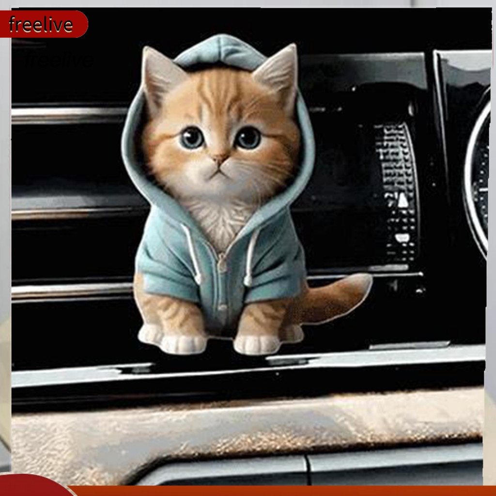 Car Vent Clip Air Freshener Tablets Cute Kitten Clips Refillable Cat-shaped Diffuser for Long-lasting for Southeast