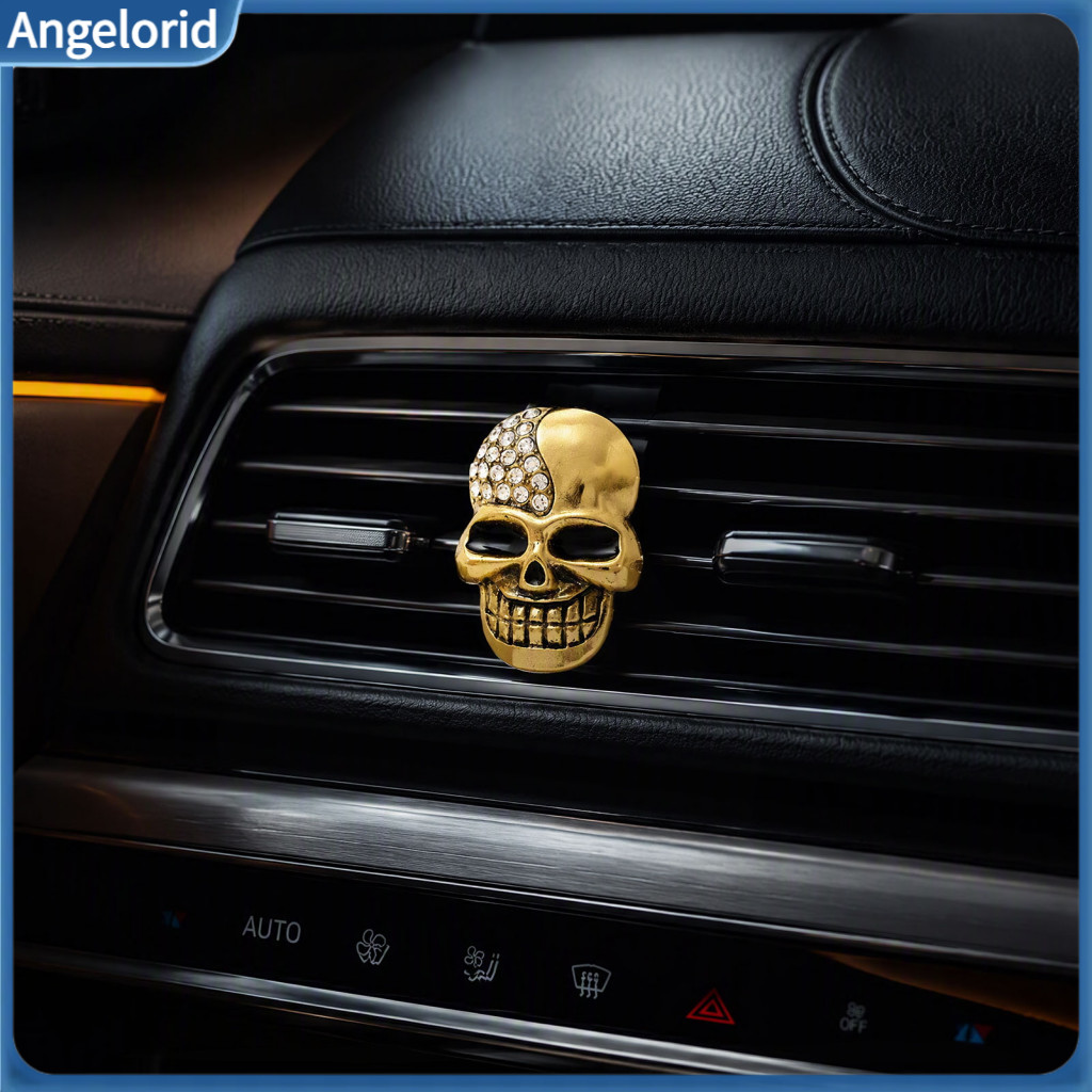 Car Air Freshener Vent Clip Scent Aromatherapy Halloween Half Diamond Skeleton Aroma Diffuser Ac Outlet Stylish for Sout
