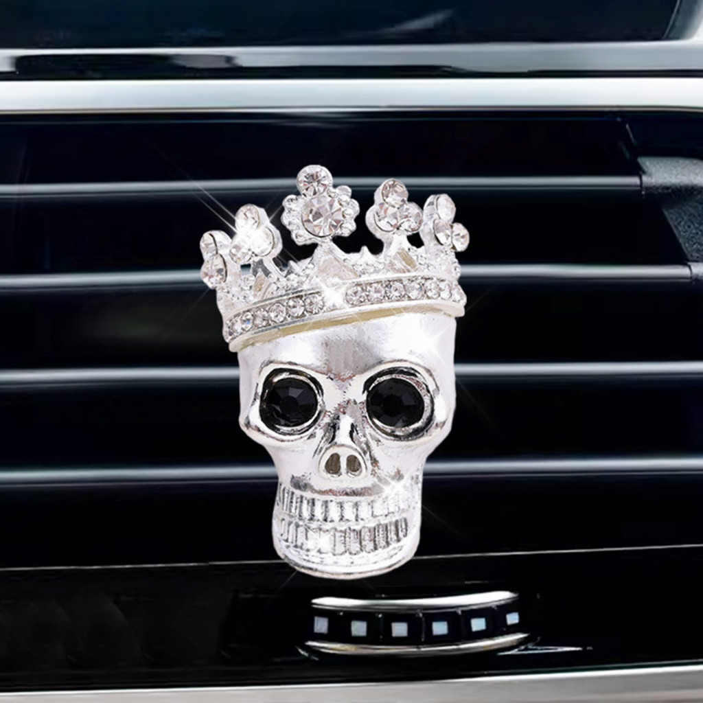 Car Air Conditioning Fragrance Clip Crown Skull Freshener Vent – Diffuser Odor Eliminator Stylish Auto Decoration for