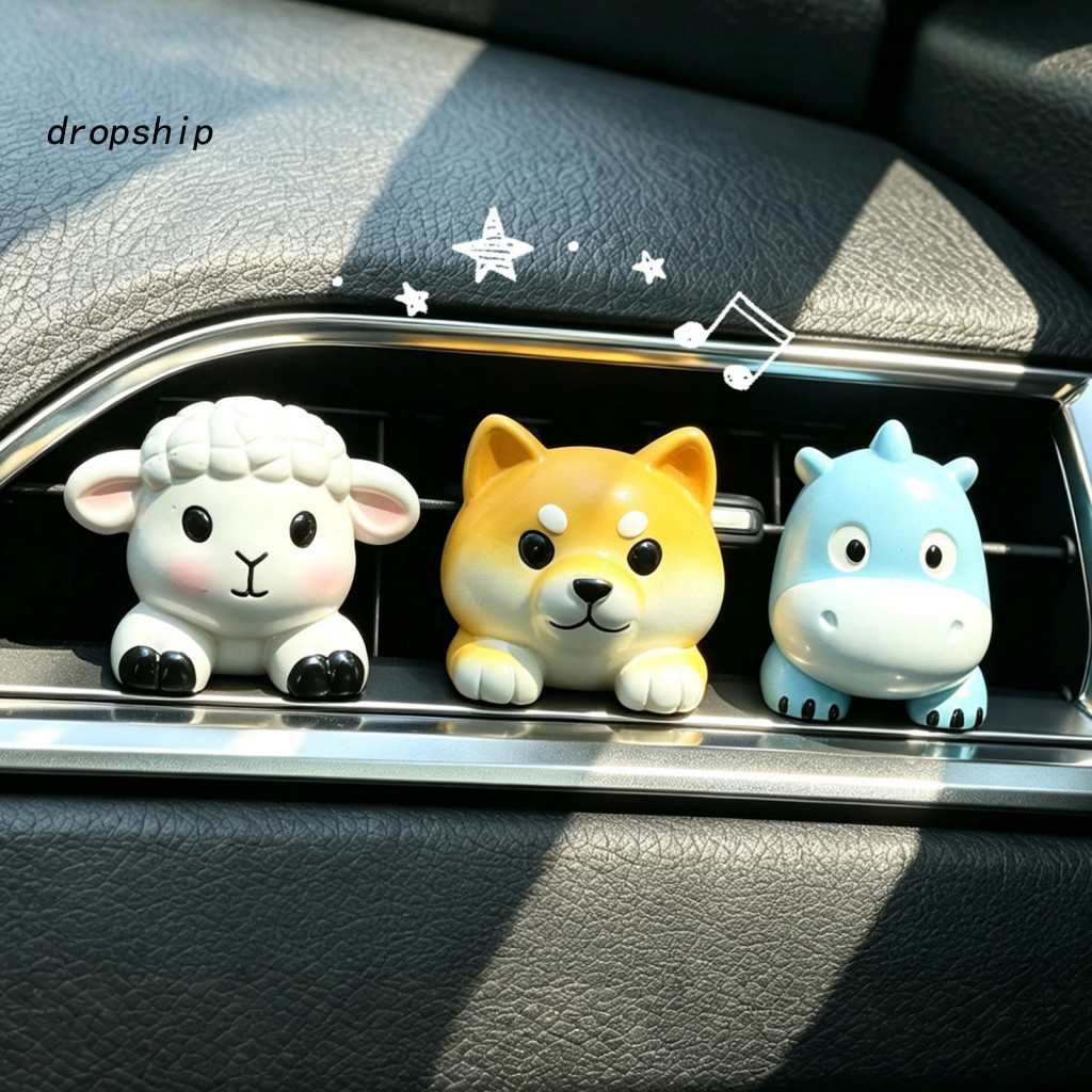 Car Vent Air Freshener Resin Decoration Cute Clip Elephant Dog Lamb Hippo Penguin Dashboard Diffuser for Auto for Southe