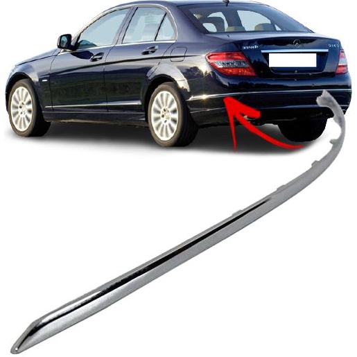 Friso Parachoque Traseiro Mercedes C200 C280 Avantgarde de 2008 À 2011 - Esquerdo