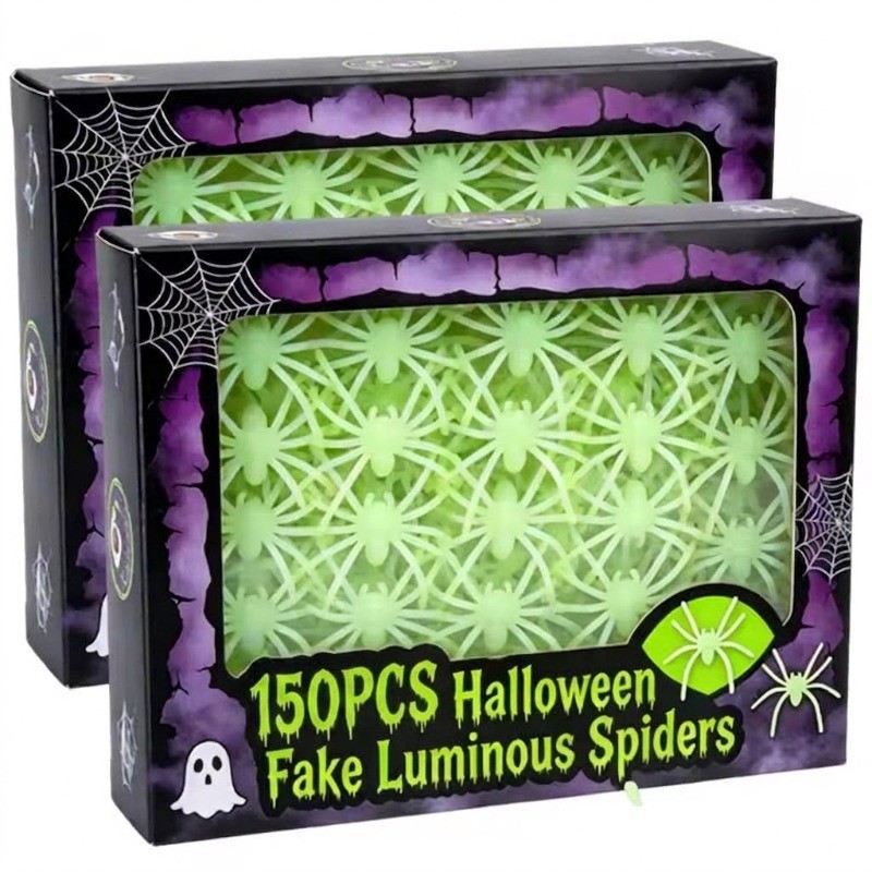 150/90/30 Unidades Aranhas Que Brilham No Escuro De Halloween-Enfeites De Terror-Mini Luminosas-Adereço De Brincadeira C