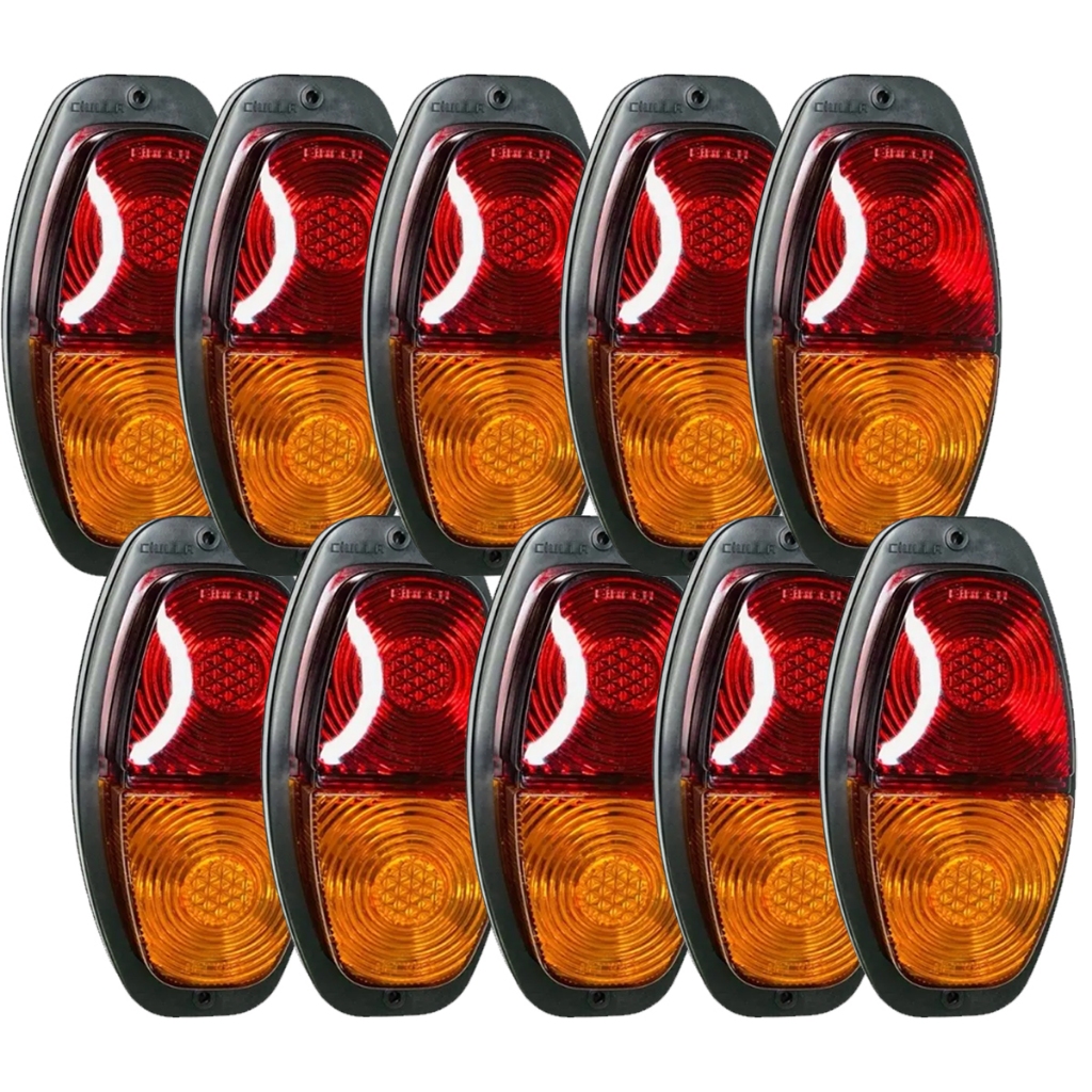 Kit 4 ou 10 Lanternas Canoinhas LED/Halogénio para Carretinha e Carretas em Geral Traseira Universal Alta Resistência