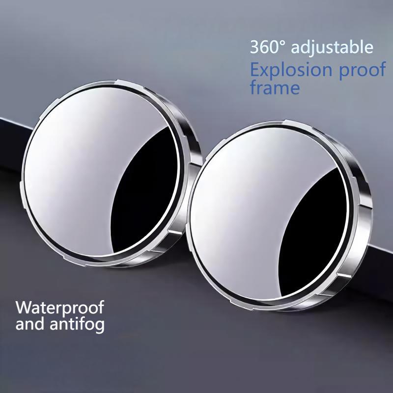 2 pçs espelho retrovisor do carro infinito pequeno espelho redondo 360 graus invertendo espelho de ponto cego