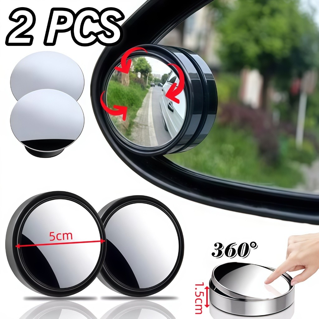 2 pçs espelho retrovisor do carro infinito pequeno espelho redondo 360 graus invertendo espelho de ponto cego