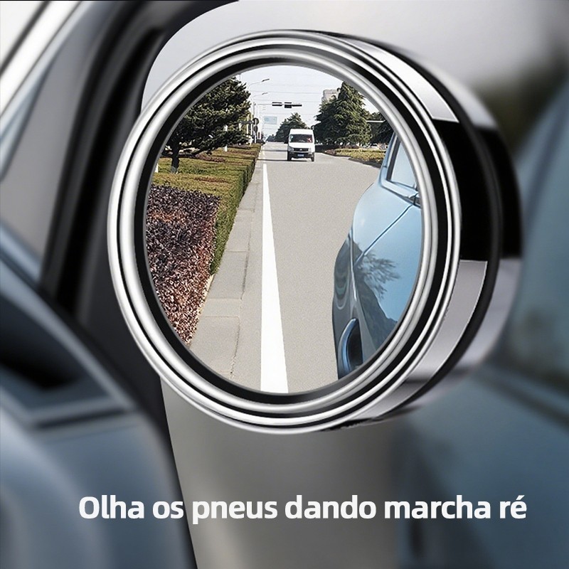 2 pçs espelho retrovisor do carro infinito pequeno espelho redondo 360 graus invertendo espelho de ponto cego