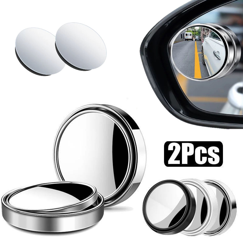 2 pçs espelho retrovisor do carro infinito pequeno espelho redondo 360 graus invertendo espelho de ponto cego