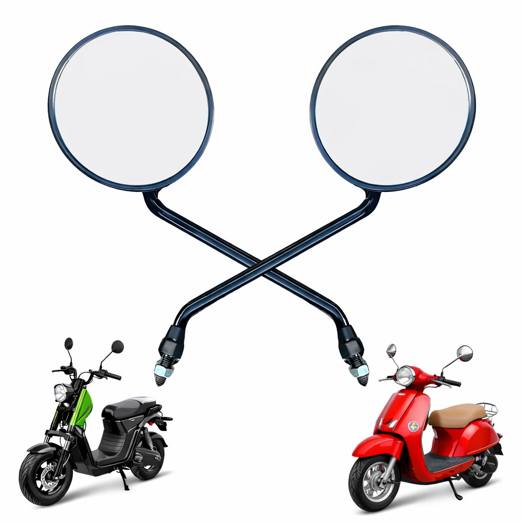 Par Retrovisor Moto Elétrica Scooter Redondo Rosca M8 Direita Modelo Original