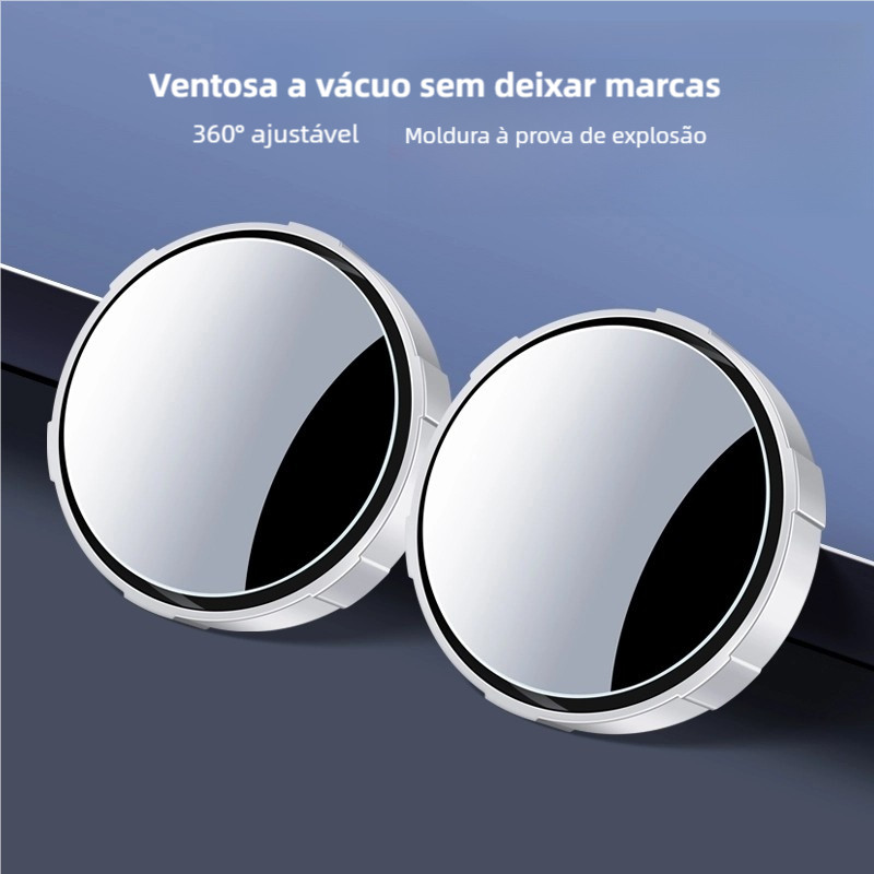 2 pçs espelho retrovisor do carro infinito pequeno espelho redondo 360 graus invertendo espelho de ponto cego