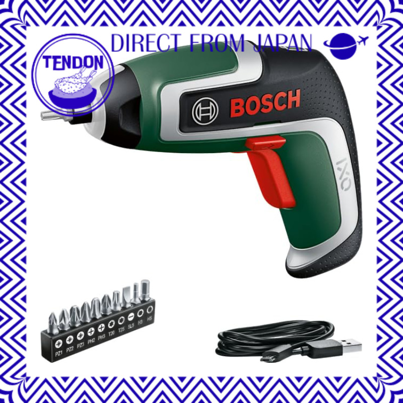 BOSCH (Bosch) Parafusadeira sem fio (apenas corpo, jogo de bits (10 peças), suporte magnético para bits, cabo micro-USB