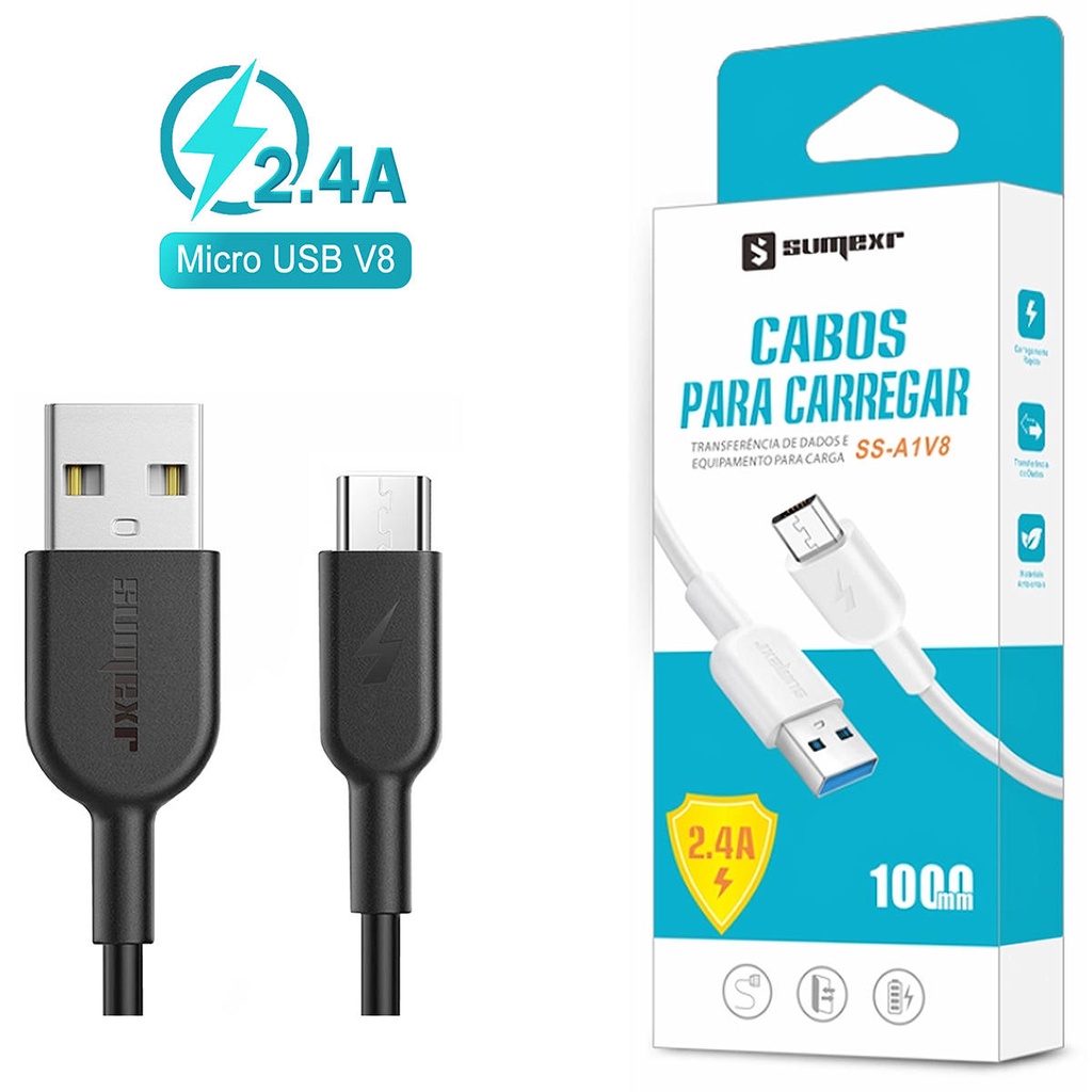 Kenux Cabo Magnético Usb Micro V8 Carregamento Rápido 2.4A Sumexr SX-B16 Lightning