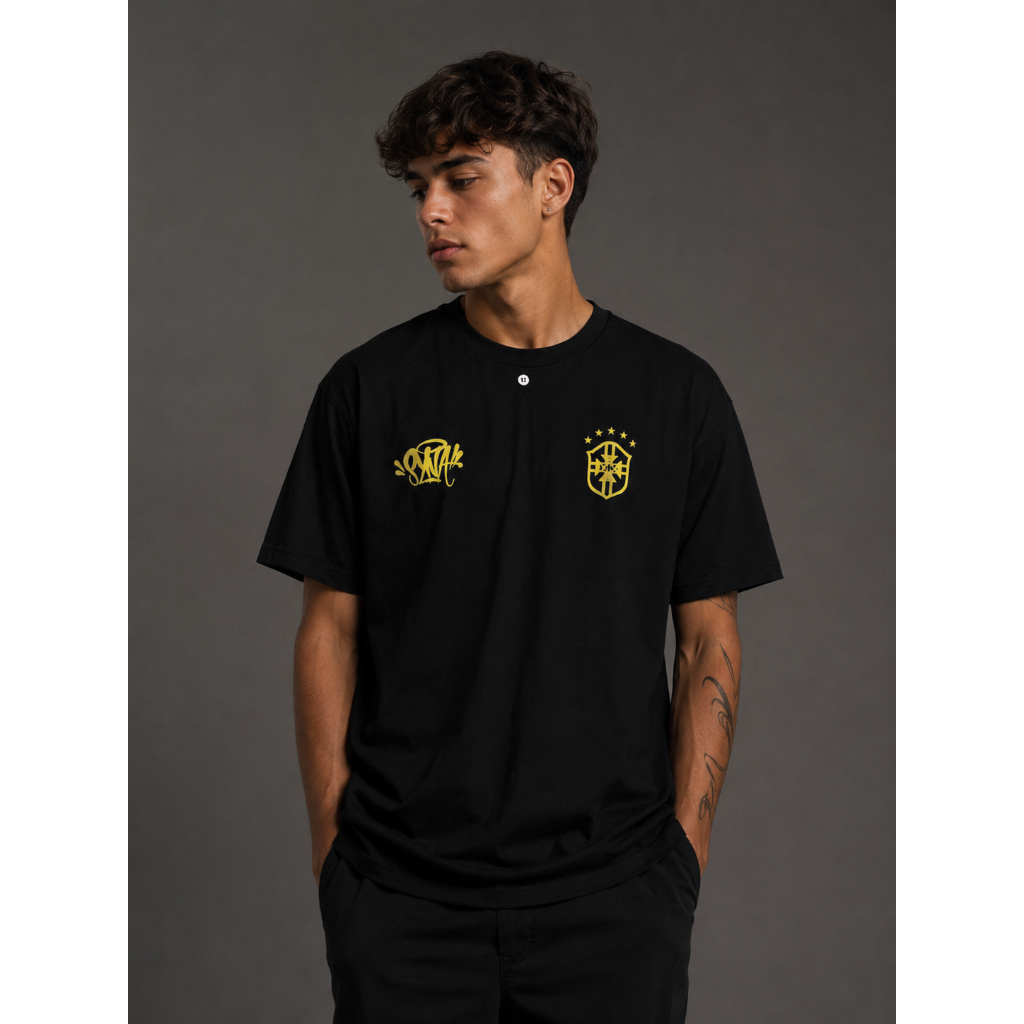Camiseta Brasil StreetWear Unissex 100% Algodão Premium • ESTILO SYNA • Caimento Perfeito