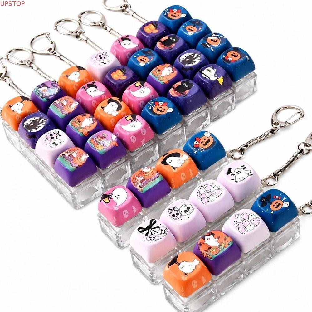 Chaveiro UPSTOP Para Teclado , Padrão De Desenho Animado Com Tema De Halloween , Brinquedo De Iluminado , Acessório